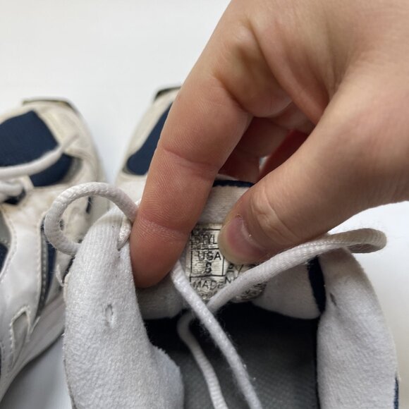 Y2K VTG Saucony Chunky Dad Sneakers Running Shoes Retro White / Blue Wom 8 Read - Picture 14 of 16